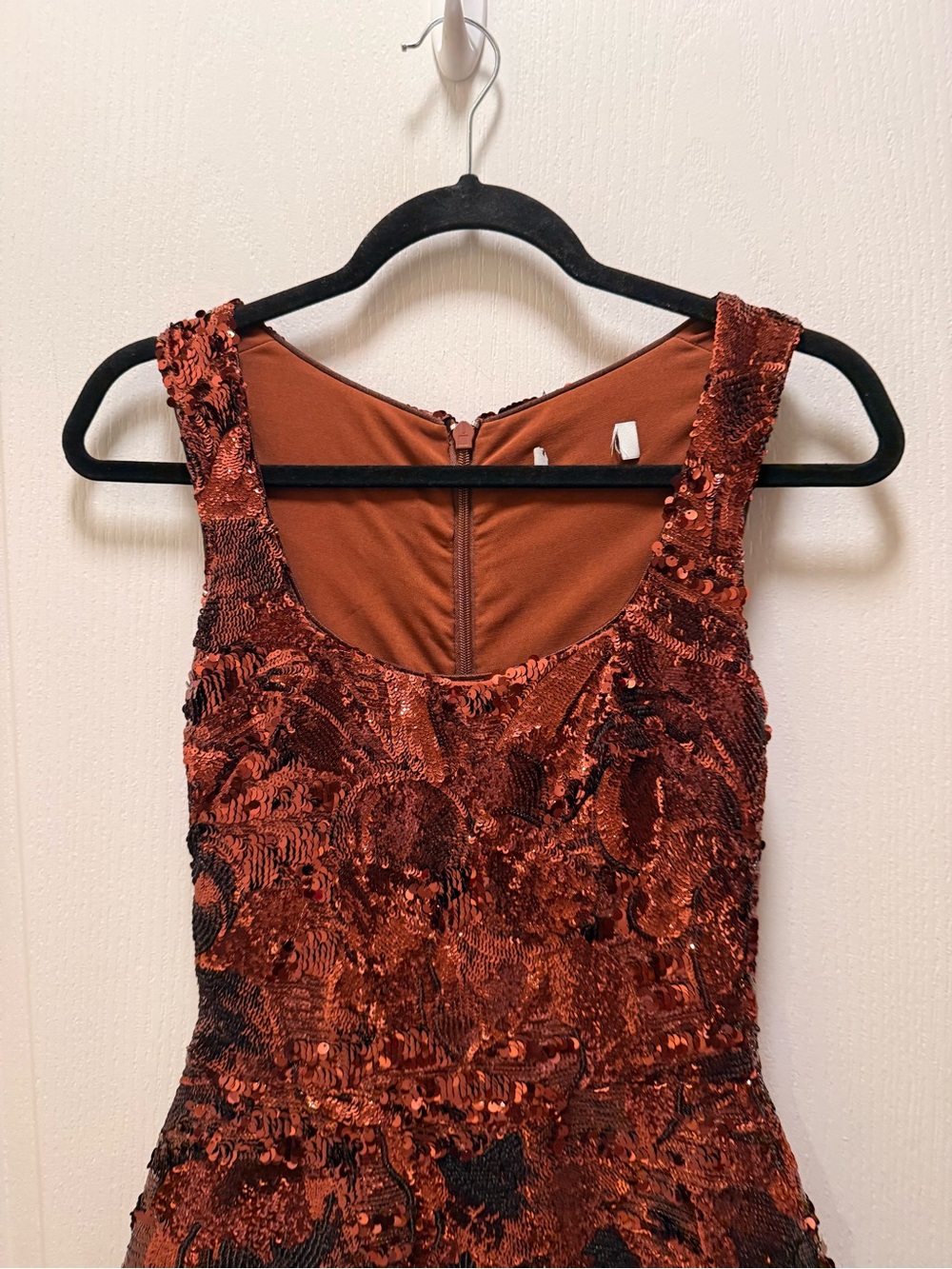 Helsi Greta Mini Dress SEQUIN SLEEVELESS MINI DRESS in Burnt Copper size XS Prel - Picture 2 of 5